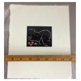 Evon Zerbetz signed linocut print 'Les Fraises'