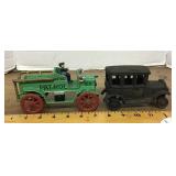 Toy cast-iron Patrol truck and Model T car