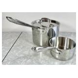 2 stainless All-Clad sauce pans --one with lid