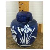 Blue and white Takahashi lidded jar