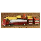 4 metal toy trucks