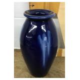 Heavy blue pottery vase