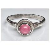 Sterling silver rhodochrosite ring