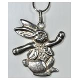 Sterling silver Peter Rabbit necklace