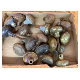 Box of vintage metal door knobs