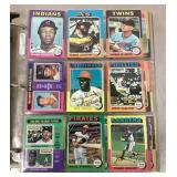 1975 Topps baseball card set in binder