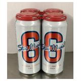 Empty Stan Musial beer cans