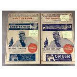 2 St Louis Cardinals scorecards