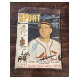 Enos Slaughter autographed magazine