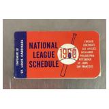 1960 National League pocket schedule