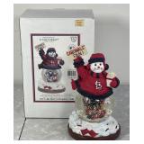 STL Cardinals Stadium Snowman snow globe