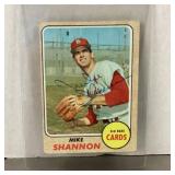 1968 Mike Shannon autographed baseball card