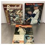 3 vintage baseball & Sports Illustrated magazines