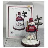STL Cardinals Snowman snow globe figure w/box