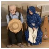 Composite Ma and Pa in rocking chairs figures