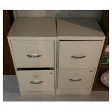 2 metal filing cabinets