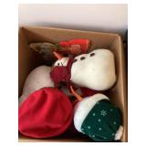Box of snowman Christmas decorations