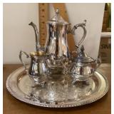 Rogers 3-piece silverplate coffee service w/tray