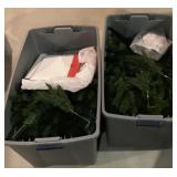2 totes with Christmas tree (s?)