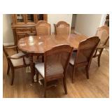 Dining table, 6 chairs, 2 leaves