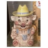 Treasure Craft Farmer Pig cookie jar