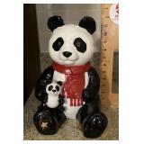 Holiday Panda and baby cookie jar
