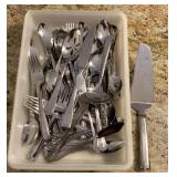 Assorted stainless flatware