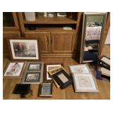 Framed art, mirror, and picture frames