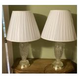 Pair of 24" crystal table lamps