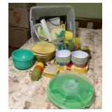 Collection of Tupperware and plasticware