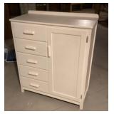 Cabinet with 5 drawers painted white