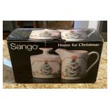 Sango Christmas sugar and creamer