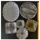 Glass trays and candy dishes