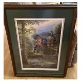 Large framed old mill print