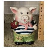 Pig with apple cookie jar