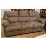 Microfiber dual recliner sofa