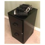 2-drawer file cabinet and 4 computer speakers
