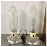Pair of Art Deco bullet boudoir lamps