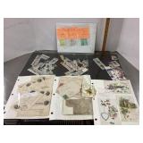 Vintage stamps, postcards, and Forever stamps