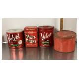 4 vintage tobacco tins