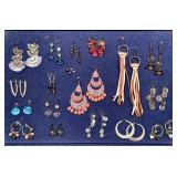 18 pair pierced costume jewelry earrings
