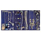Lot of long length costume jewelry necklaces