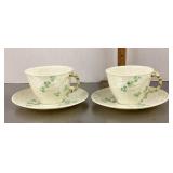2 Belleek cups and saucers