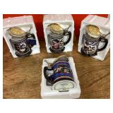 4 NASCAR beer steins
