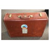 Leather Samsonite suitcase with WWII stickers