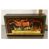 Russian hand painted lacquer wood box