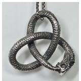 Sterling silver Ouroboros dragon necklace