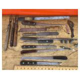 Primitive kitchen knives and utensils