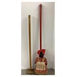 Black Americana rag doll mini broom