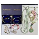 Jade, beads, and crystal jewelry